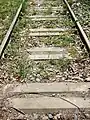 Stahl-Doppelschwellen (Thyssen 1933) bei Schlömen