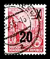 Überdruckter Wert (24 Pfennig Buchdruck), zweite Auflage in Buchdruck mit Poststempel von 1955, Michel-Nr.: 439aIgXI