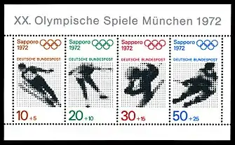 Block 6, 1971 Sondermarkenblock der Deutschen Bundespost zu den Olympischen Sommerspielen 1972