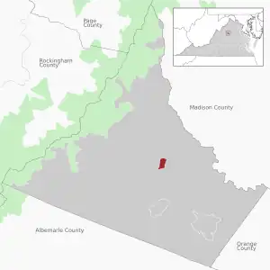 Lage der Stadt innerhalb des Greene County