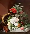 A Still Life of Flowers in a Glass Epergne