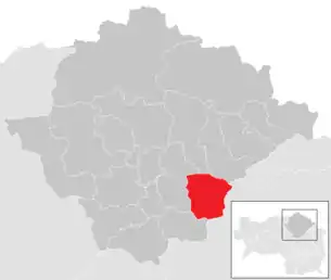 Lage der Gemeinde Stanz im Mürztal im Bezirk Bruck-Mürzzuschlag (anklickbare Karte)