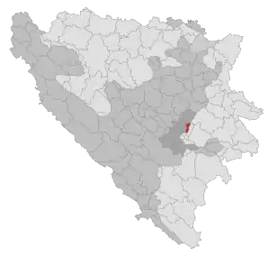 Lage der Gemeinde Sarajevo-Stari Grad in Bosnien und Herzegowina (anklickbare Karte)