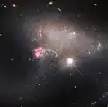 Hochaufgelöste Aufnahme des zentralen Bereichs mithilfe des Hubble-Weltraumteleskops