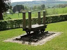 Alter Waggon am ehemaligen Bahnhof in Bettel (Luxemburg).