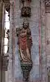 St. Jakob-Statue mit Rieter-Wappen in der Sebaldskirche