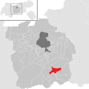Lage der Gemeinde Steinach am Brenner im Bezirk Innsbruck-Land (anklickbare Karte)