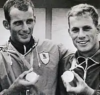 Jan Johansen (rechts) mit Steinar Amundsen (links), 1968