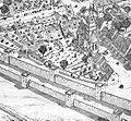 Die Kreuzstraße mit der Allerheiligenkirche am Kreuz, historische Ansicht von Steinlein