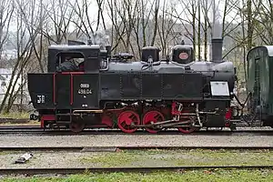 498.04 im Bahnhof Grünburg auf der Steyrtal-Museumsbahn