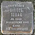 Stolperstein für Gittel Tobar (Bobstraße 2)