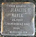 Stolperstein für Jeanette Mayer (Poststraße 17)