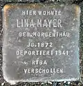 Stolperstein für Lina Mayer (Poststraße 17)