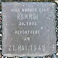 Stolperstein für eine Rommni (Großer Griechenmarkt 86)