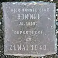 Stolperstein für eine Rommni (Großer Griechenmarkt 86)