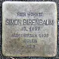 Stolperstein für Simon Birenbaum (Kleiner Griechenmarkt 30)