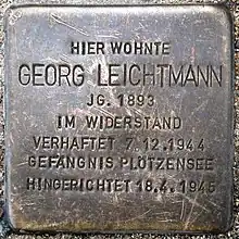 Stolperstein für Georg Leichtmann an der Schulstraße 51 in Berlin-Gesundbrunnen
