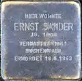 Stolperstein für Ernst Sander (Kleiner Griechenmarkt 8)