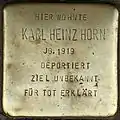 Stolperstein für Karl Heinz Horn (Maastrichter Straße 21)