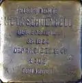 Stolperstein für Meta Schoenfeld (Brabanter Straße 19)