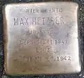 Stolperstein für Max Metzger (Hansaring 109)