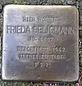 Stolperstein für Frieda Seligmann (Werderstraße 5)