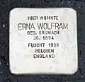 Stolperstein für Erna&nbsp;Wolfram