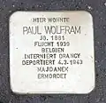 Stolperstein für Paul&nbsp;Wolfram