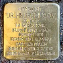 Stolperstein für Helmuth&nbsp;Klotz