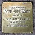 Stolperstein fürRose Meirowsky
