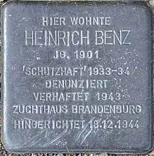 Stolperstein für Heinrich Benz