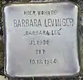 Stolperstein für seine Tochter Barbara Levinger