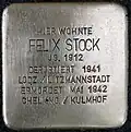 Stolperstein für Felix Stock (Klosterstraße 43)