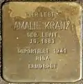 Stolperstein für Amalie Kranz (Meister-Gerhard-Straße 29)
