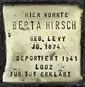 Stolperstein für Berta Hirsch (Aachener Straße 28)