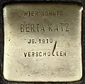Stolperstein für Berta Katz (Kurfürstenstraße 18)