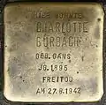Stolperstein für Charlotte Burbach (Zülpicher Straße 302)