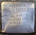 Stolperstein für Denny Sperber (Zwirner Straße 33)