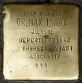 Stolperstein für Dr. Max Isaak (Ubierring 11)