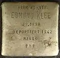 Stolperstein für Edmund Klee (Weyerstraße 122)