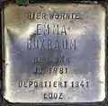 Stolperstein für, Emma Buxbaum (Engelbertstraße 44)