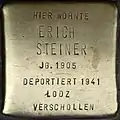 Stolperstein für Erich Steiner (Kurfürstenstraße 18)