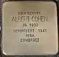 Stolperstein für Albert Cohen (Vogelsanger Straße 1)