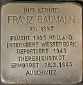 Stolperstein für Franz Baumann (Vogelsanger Straße 1)