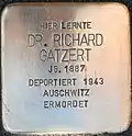 Stolperstein für Richard Gatzert (Lothringer Straße 51)