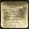 Stolperstein für Hans-Herbert Isaak (Ubierring 11)