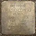Stolperstein für Hans Chocinski (Alexianerstraße 3)