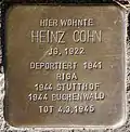 Stolperstein für Heinz Cohn (Mainzer Straße 31)