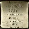 Stolperstein für Henriette Wolff (Kurfürstenstraße 18)