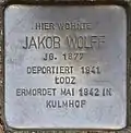 Stolperstein für Jakob Wolff (Im Weichserhof 8)